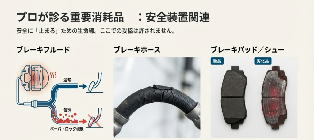 安全装置関連の消耗品の図解