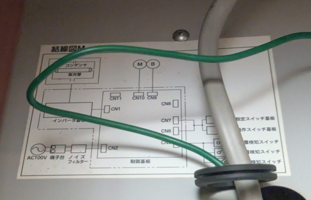 内部の結線図M